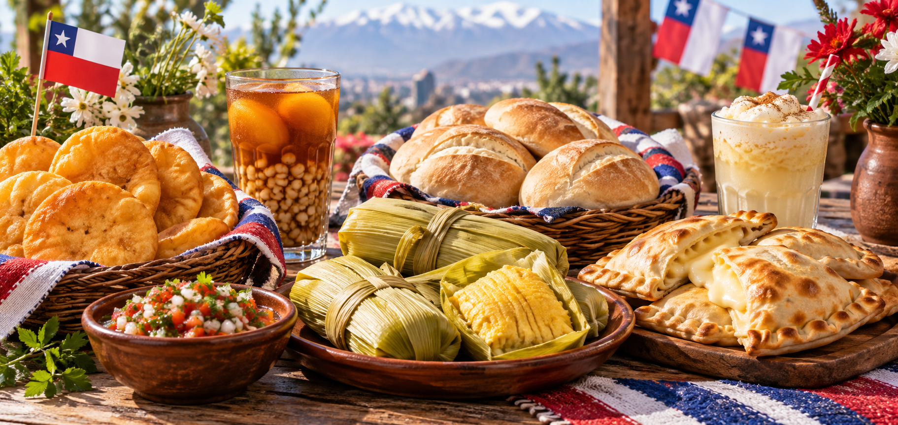 Mesa dieciochera y celebraciones de Fiestas Patrias
